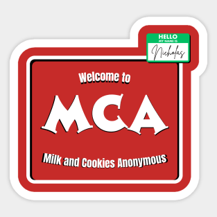 Welcome to Milk and Cookies Anonymous Sticker